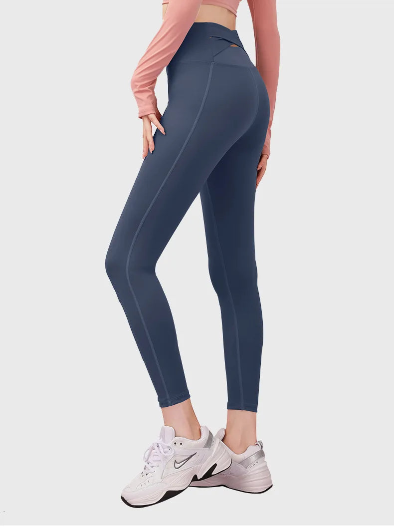 Yoga Pants For Women Elastic High Waist Cross Back Seamless Leggings Hip Lift Gym Tight Sportswear Fitness Sports Leggings