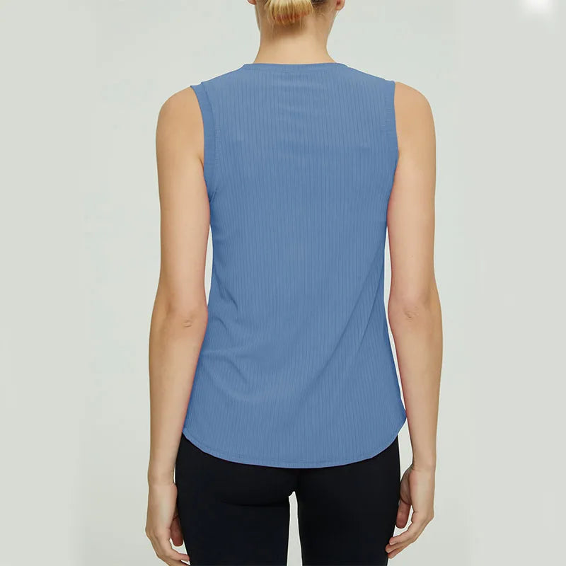 Yoga Tops Women Gym Training Sport Tops Quick-Dry Yoga Shirts Sleeveless Outdoor Running Fitness Casual Sports T-shirt