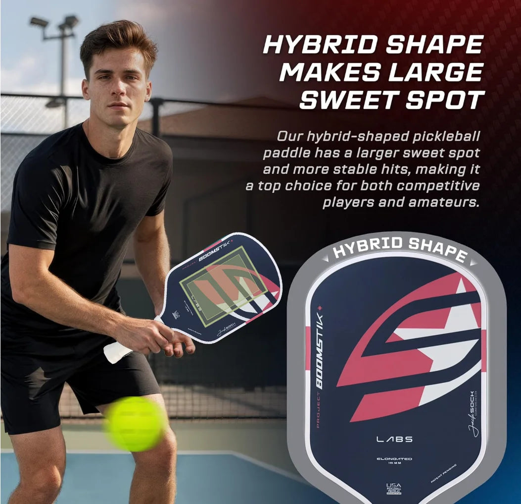 LABS Project Boomstk Elongated Pickleball Paddle 16mm Boom Core Racket Pure Foam Paddle