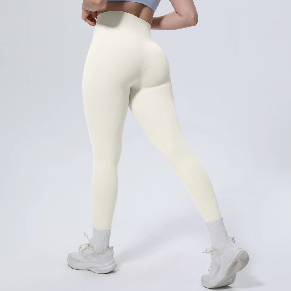 Summer Breathable Peach Buttocks Yoga Pants Solid Color High Stretch Sports Leggings Gym Push Up Outdoor Running Yoga Pants
