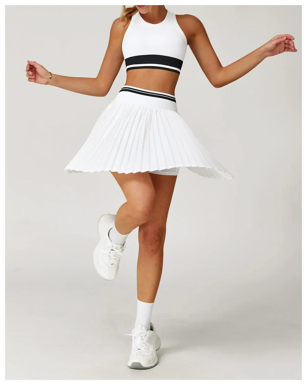 Summer Anti-Glare Tennis Skirts A-line Pleated Yoga Shorts Skirts Women High Waist Sports Fitness Skirt Gym Workout Sportswear