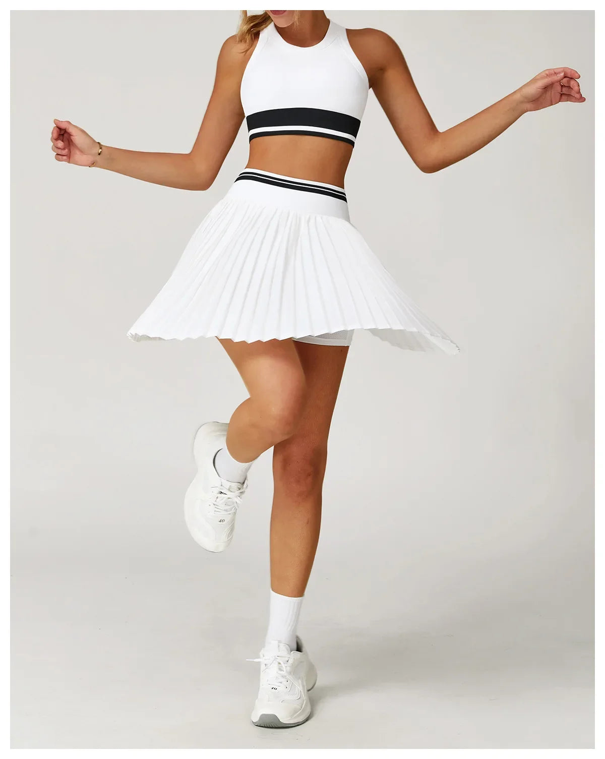 Summer Anti-Glare Tennis Skirts A-line Pleated Yoga Shorts Skirts Women High Waist Sports Fitness Skirt Gym Workout Sportswear