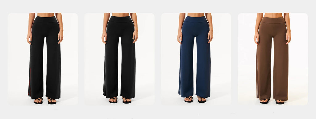 Yoga Pants Women High Waist Wide Leg Trousers Tummy Control Straight Workout Sports Pants Female Casual Fitness Bell-bottoms