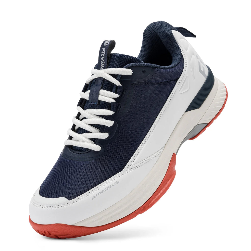 FitVille Wide Tennis Shoes For Men Pickleball Shoes Lightweight Breathable All Court Athletic With Arch Support & Wide Toe Box