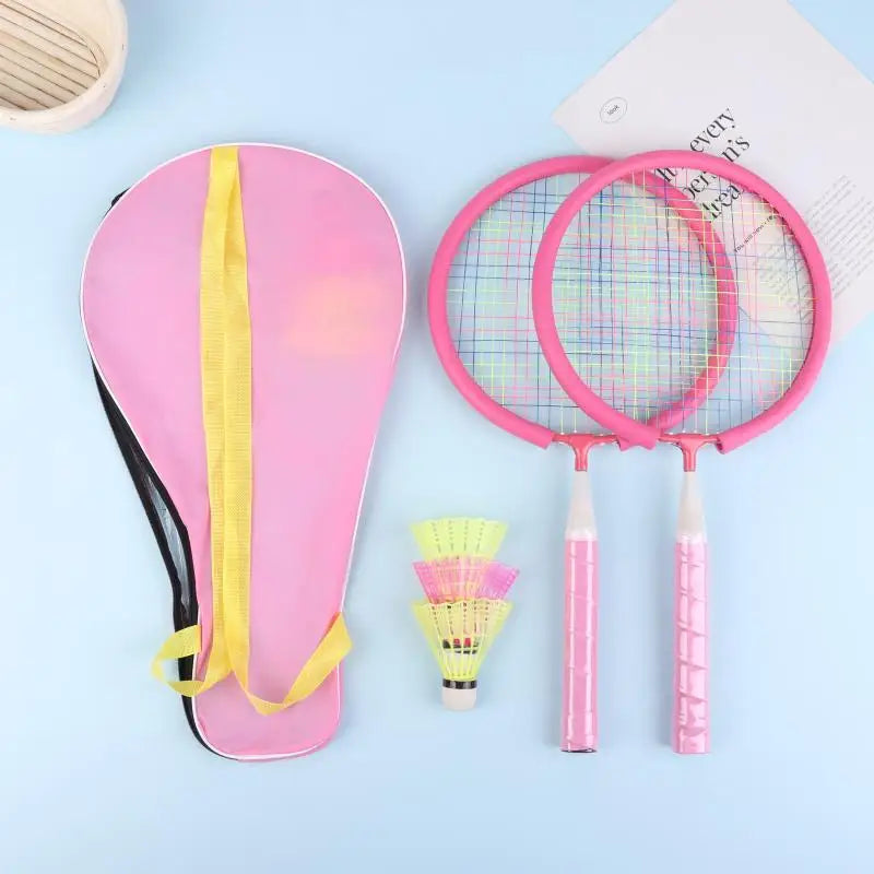 Family Sports Toy: Children's Lightweight Badminton Racket Double Set with Backpack, Designed for Kids Sports