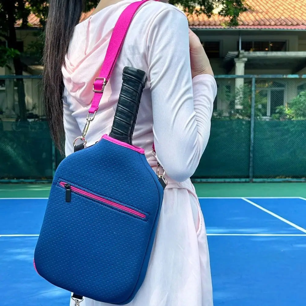 Large Capacity Pickleball Crossbody Bag Zipper Closure Waterproof Pickleball Paddle Cover Professional Adjustable Strap