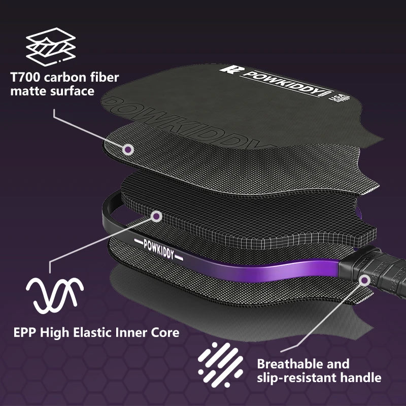 Pickleball Paddle Board Fifth Generation EPP Foam Core Heat-pressed Integrated High Elasticity T700 Carbon Fiber Pickleball