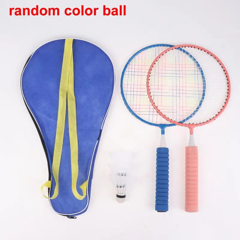 Family Sports Toy: Children's Lightweight Badminton Racket Double Set with Backpack, Designed for Kids Sports