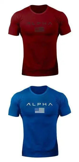 New Fitness Clothes Men's T-shirt Sports Outdoor Running Training Quick Dry round Neck Short Sleeve Youth Popular Geometric P...