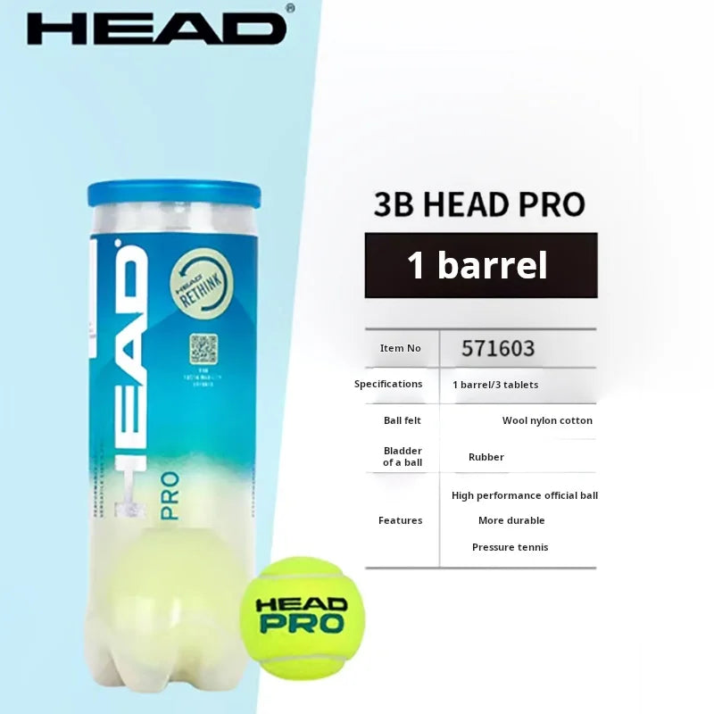 HEAD PRO Tennis Tournament Training Ball 3 Pieces Per Can Fast Speed Good Elasticity Durable Balls