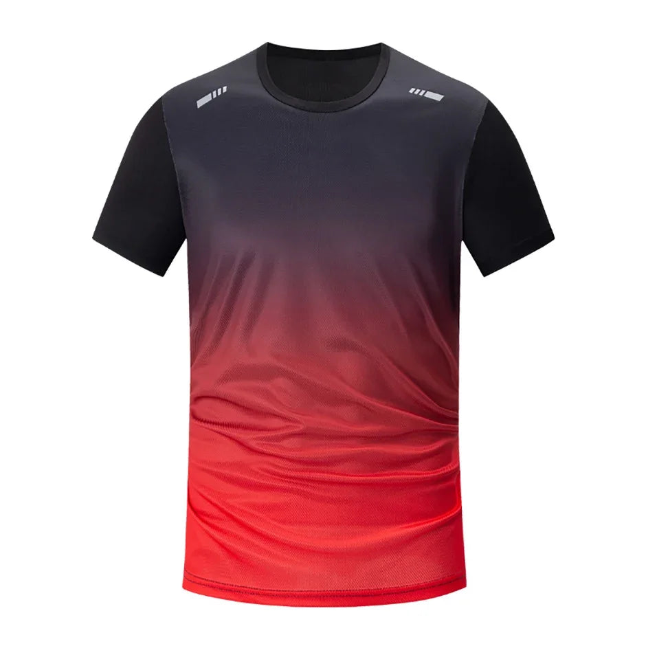 Men's T-Shirts Sports Fitness Sportswear Quick-Drying Gradient Short Sleeve Tops Outdoor Basketball Training Running Men Clothes