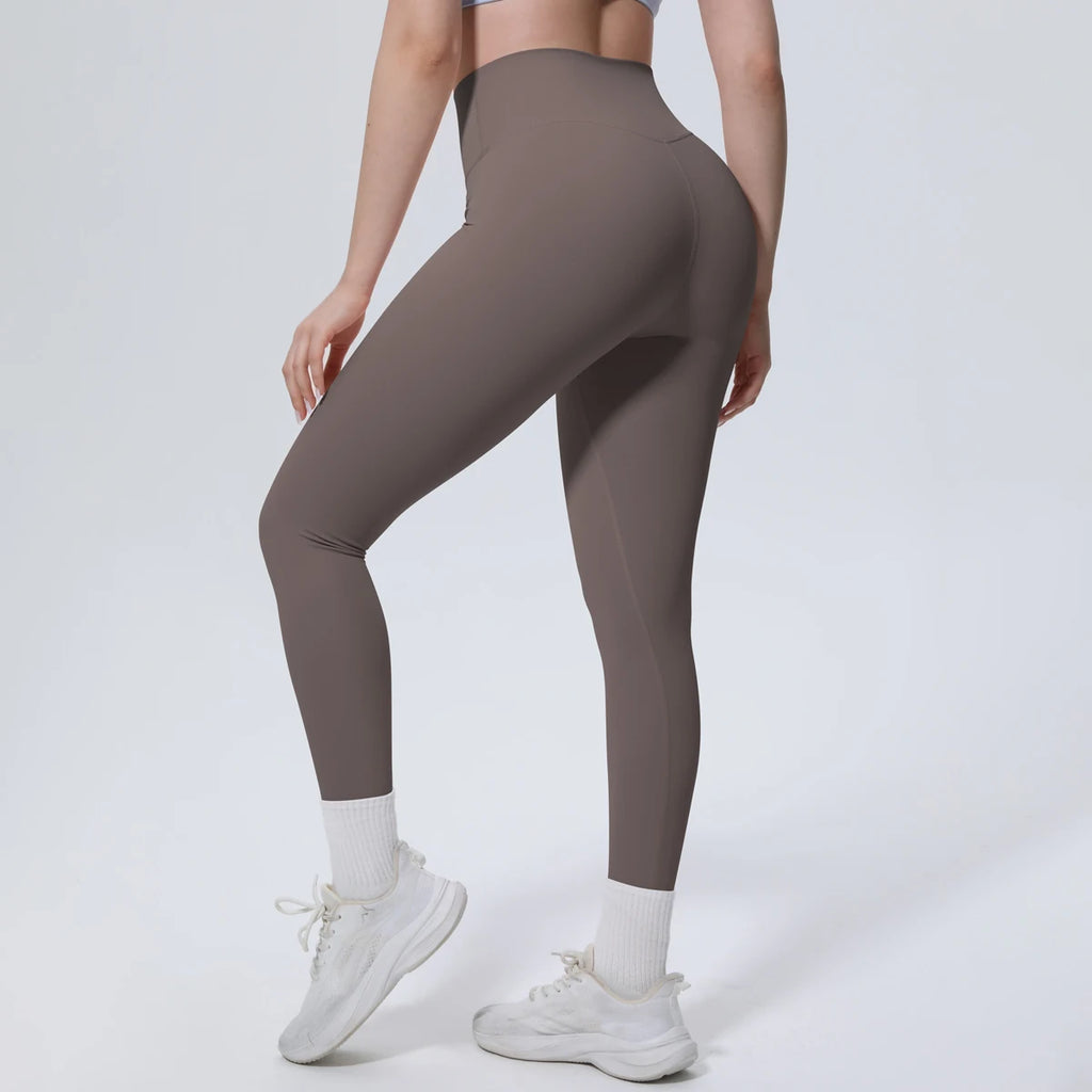 Summer Breathable Peach Buttocks Yoga Pants Solid Color High Stretch Sports Leggings Gym Push Up Outdoor Running Yoga Pants