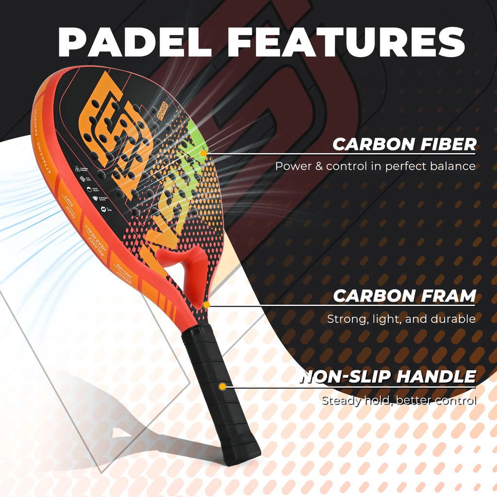 INSUM Padel Racket Lightweight Padel Tennis Racquets With Diamond Shape & Anti-Vibration System Suitable For Beginner To Advance