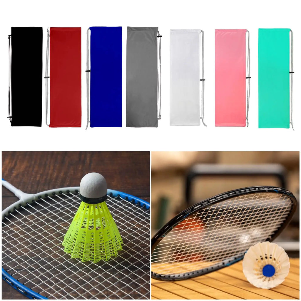 Badminton Racket Bag Pouch,Portable Drawstring Bag Soft Dustproof Protective Cover Case for Beginner Badminton Players