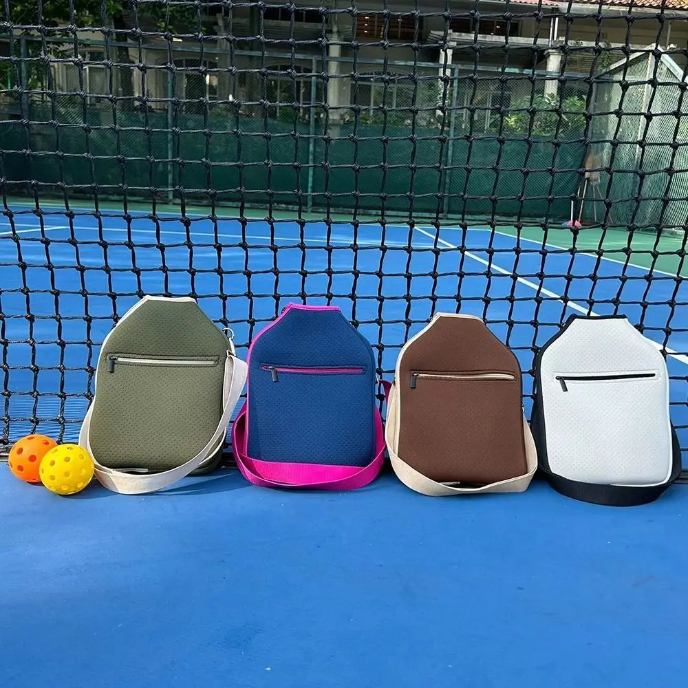 Large Capacity Pickleball Crossbody Bag Zipper Closure Waterproof Pickleball Paddle Cover Professional Adjustable Strap