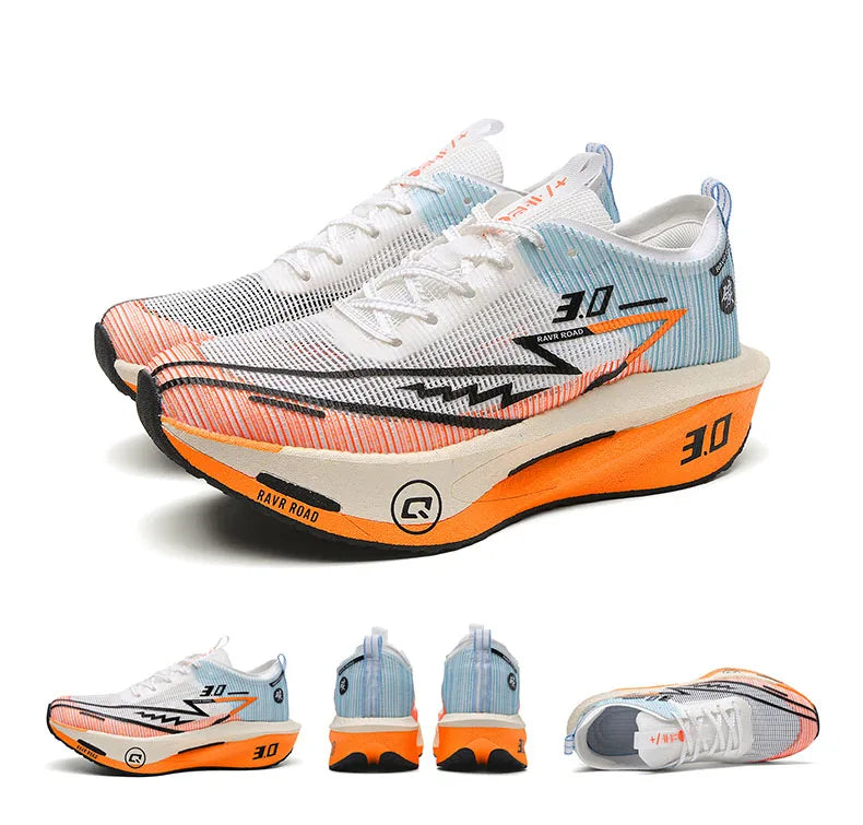 Women's Carbon Board Sneakers Anti-slip Cushioned Comfortable Racing Training Running Shoes Mesh Tennis Shoes Casual for Women