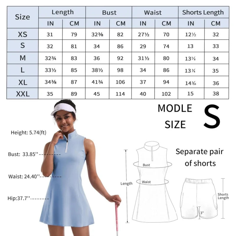 Tennis and polo dress, yoga skirt, gym uniform,soft elastic sportswear,tennis, built-in shorts, ball, badminton