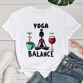 yogo T shirt New Yoga Balance Print Short Sleeves Round Neck Woman T-Shirt Summer Casual Tees