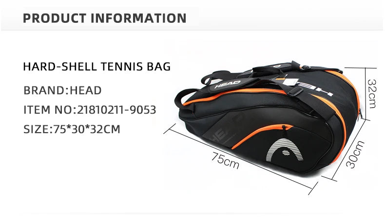 HEAD 6-9 tennis bag Single/double shoulder hard shell individual shoe bin insulation bag