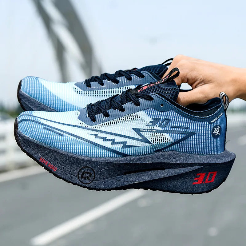 Women's Carbon Board Sneakers Anti-slip Cushioned Comfortable Racing Training Running Shoes Mesh Tennis Shoes Casual for Women