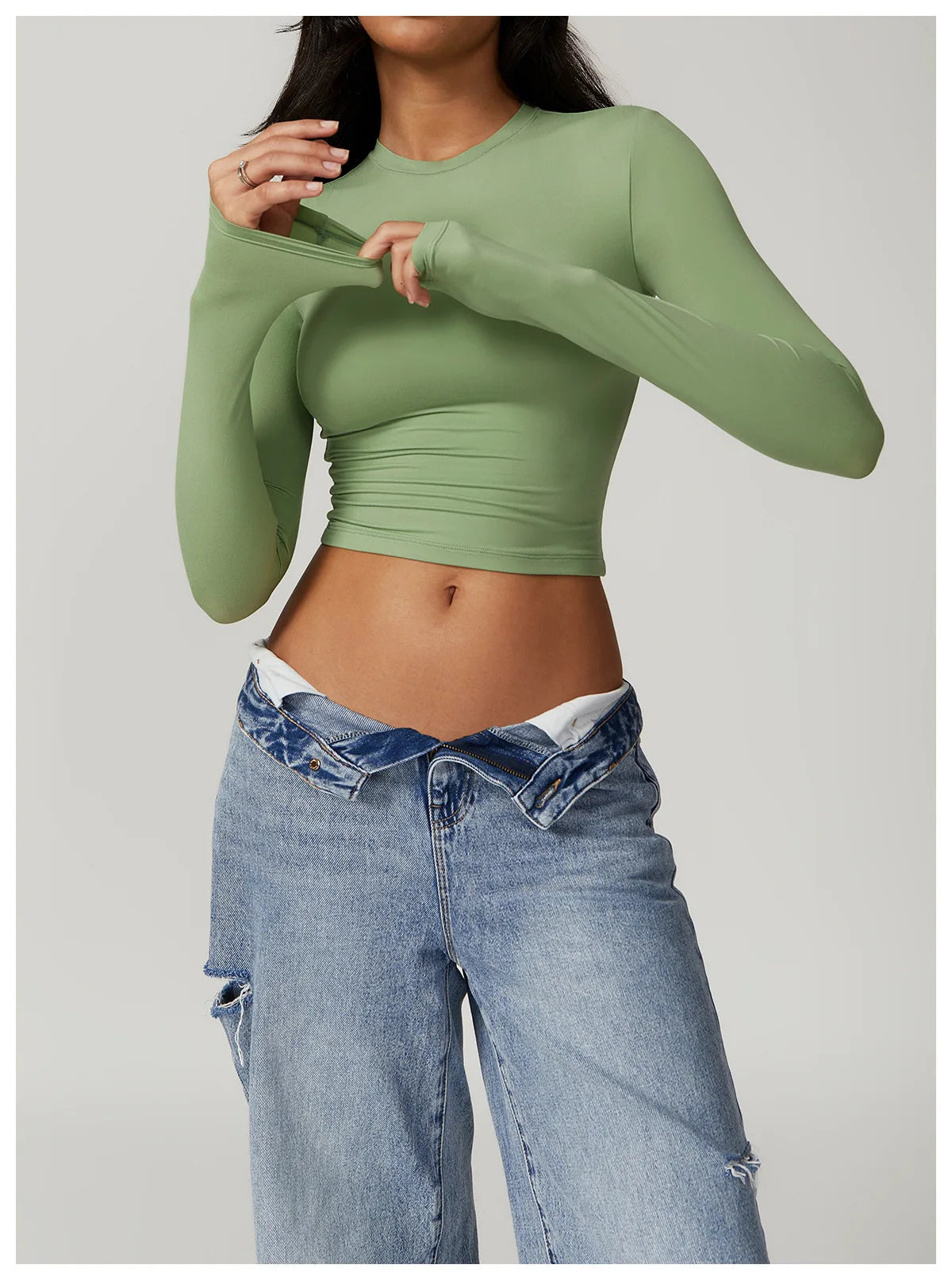 Yoga Shirts For Women Tops Fitness Running Long Sleeve Gym Clothes Push Up Workout Dry Fit Breathable High Elastic Sports Top