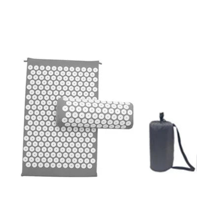 Massager pillow, massage mat for Yoga acupressure relieves pain stress, back, body pain, tip mat, acupuncture mat and pillow set