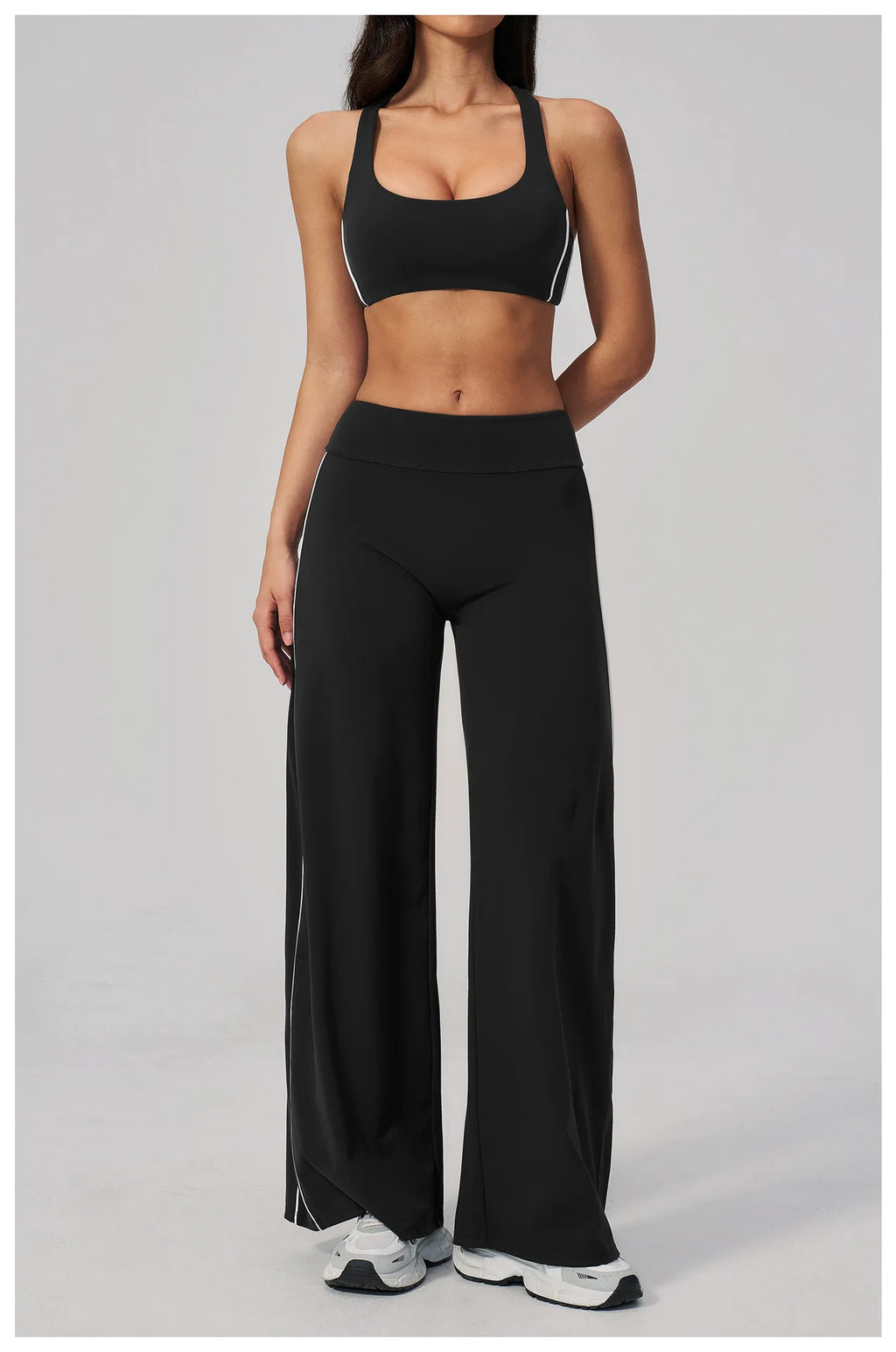 Yoga Pants Women High Waist Wide Leg Trousers Tummy Control Straight Workout Sports Pants Female Casual Fitness Bell-bottoms