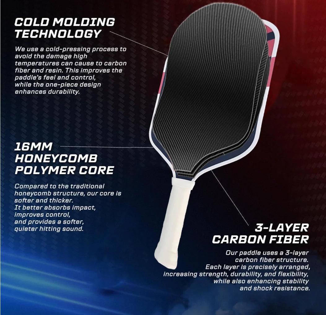 LABS Project Boomstk Elongated Pickleball Paddle 16mm Boom Core Racket Pure Foam Paddle