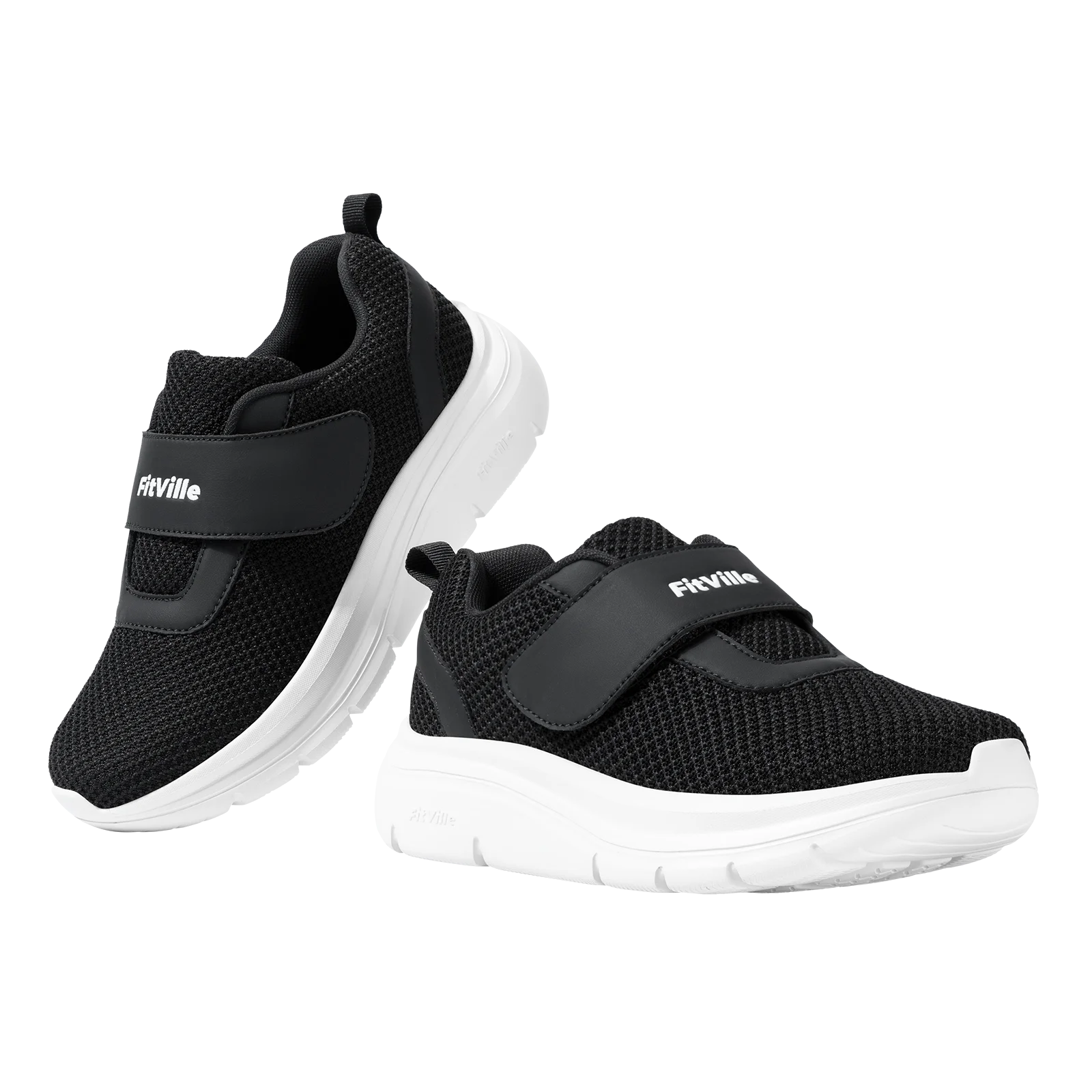 FitVille Women's Shoes Wide Diabetes Shoes Adjustable Strap for Swollen Feet Slip on Walking Lightweight Comfortable Sneakers
