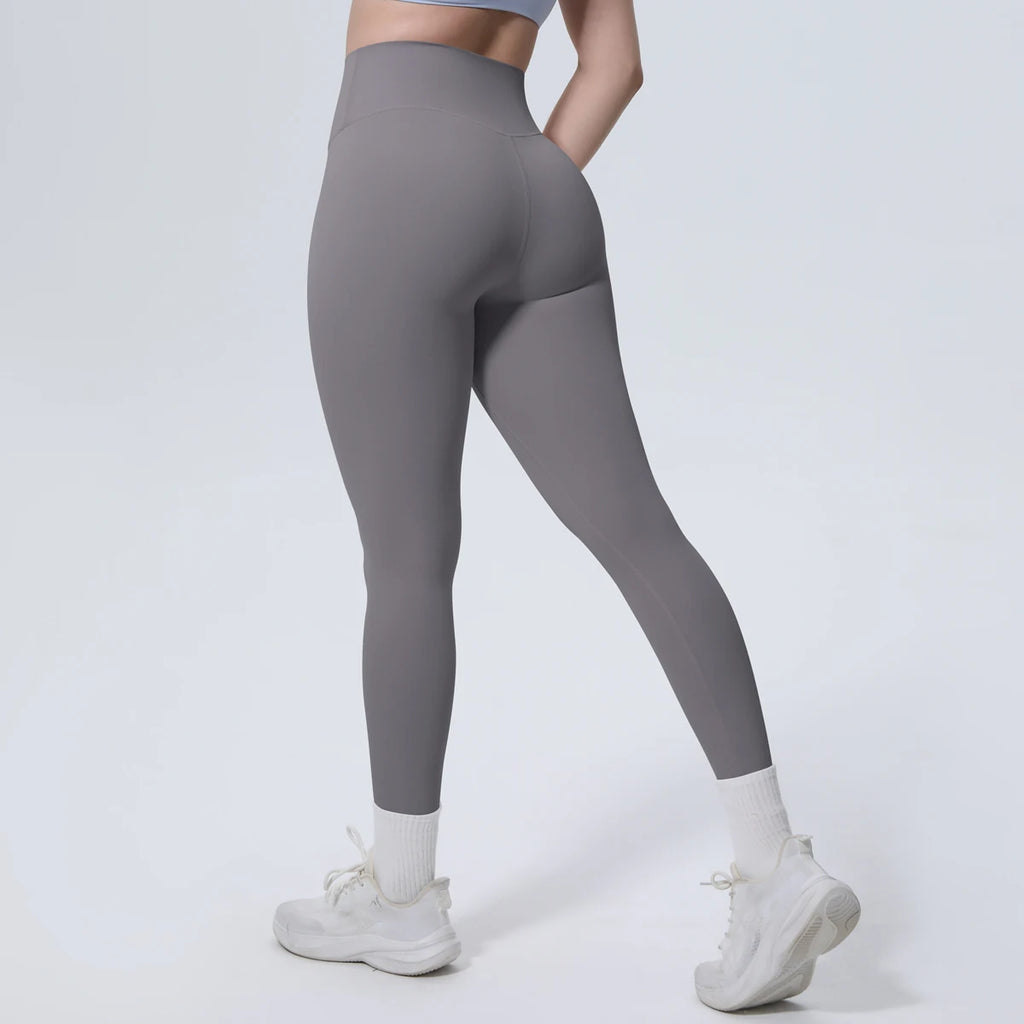 Summer Breathable Peach Buttocks Yoga Pants Solid Color High Stretch Sports Leggings Gym Push Up Outdoor Running Yoga Pants