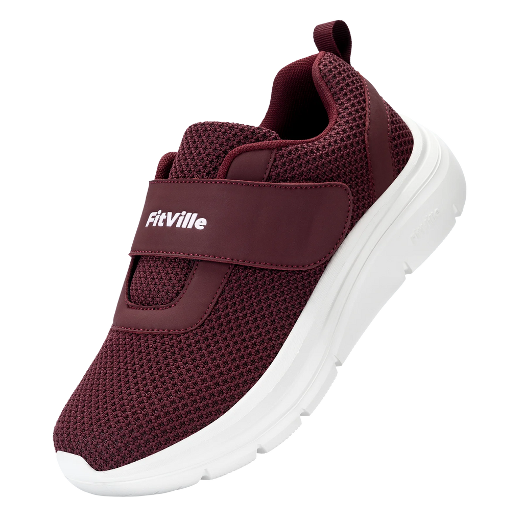 FitVille Women's Shoes Wide Diabetes Shoes Adjustable Strap for Swollen Feet Slip on Walking Lightweight Comfortable Sneakers