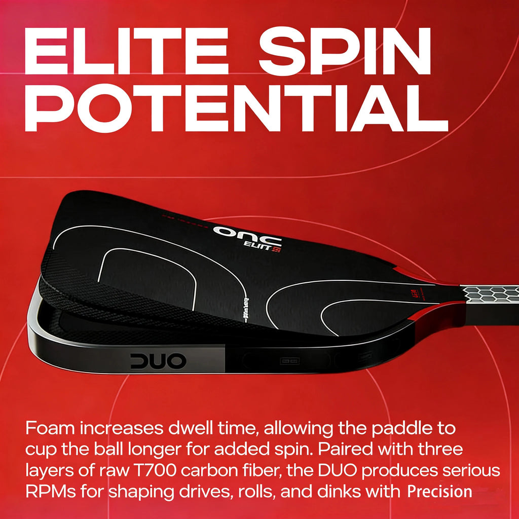 DUO-FOAM Pickleball Paddle Black Foam Core Increases Sweet Spot 3-Layer Carbon Fiber Rough Cloth pattern