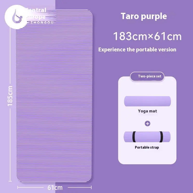 10MM Thick High-Density Non-Slip Yoga Mat for Pilates Gymnastics Home Gym Fitness Exercise Sports