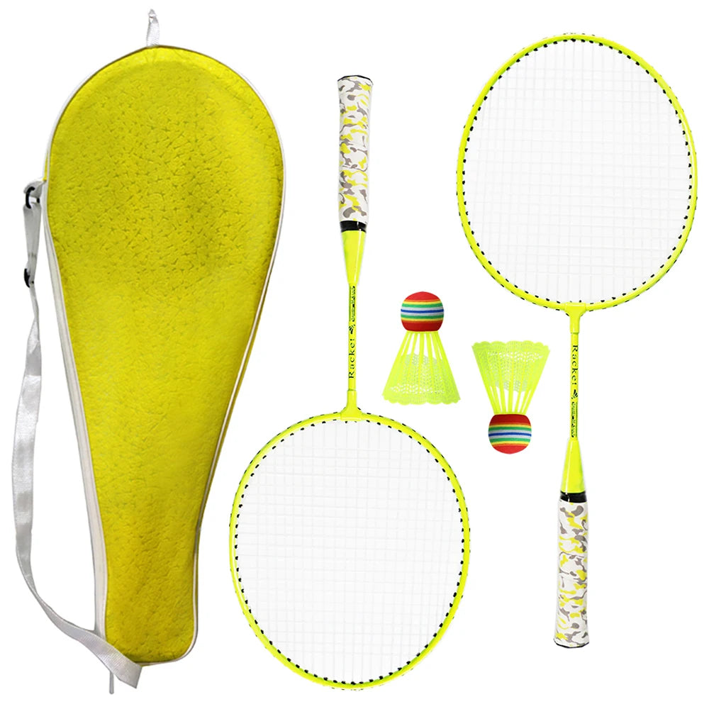 1 Pair Badminton Rackets with Balls 2 Player Badminton Set for Children Indoor Outdoor Sport Game