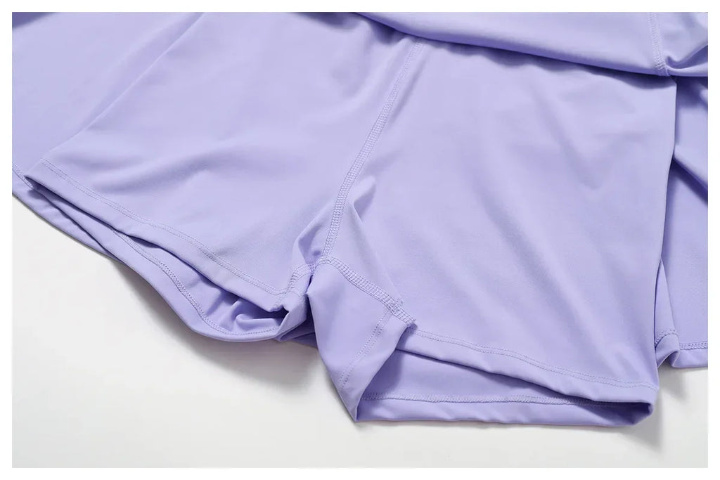 Women Tennis Dress with Short Zipper Anti emptied Stretchy Sports Skirt Wear for Fitness Gym Yoga Golf Badminton Clothing Set