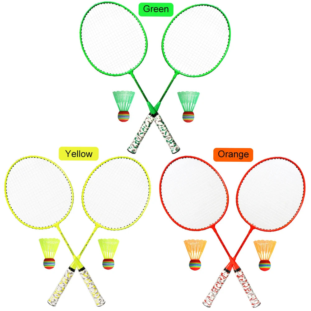 1 Pair Badminton Rackets with Balls 2 Player Badminton Set for Children Indoor Outdoor Sport Game