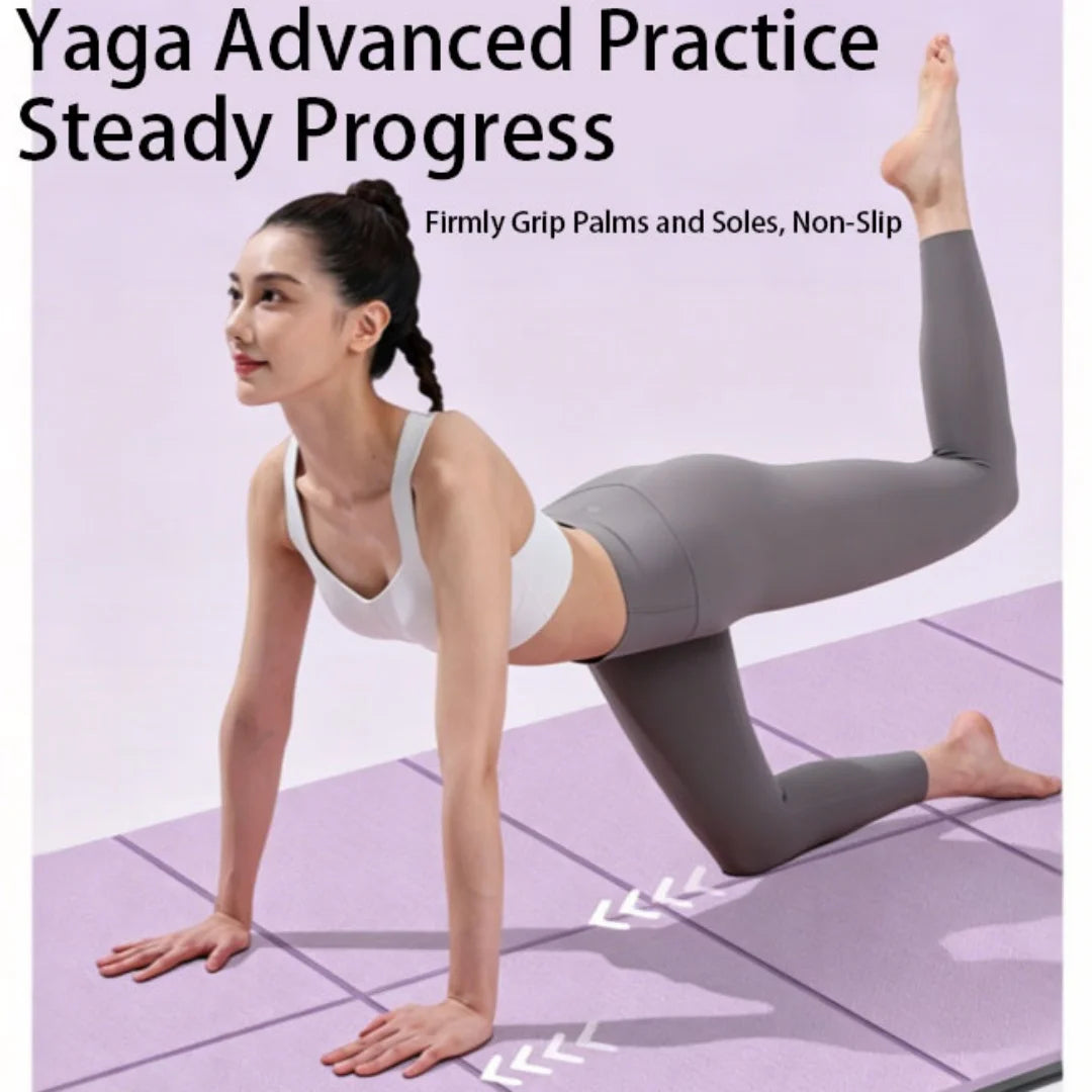 Foldable Tpe Yoga Mat 185× 61cm , Double-Sided Non-Slip, Eco-Friendly and Odor-Free, Portable Fitness Mat, Suitable for Yoga, Pilates, and Floor Training, Lightweight and Easy to Carry, Comes with a Storage Bag