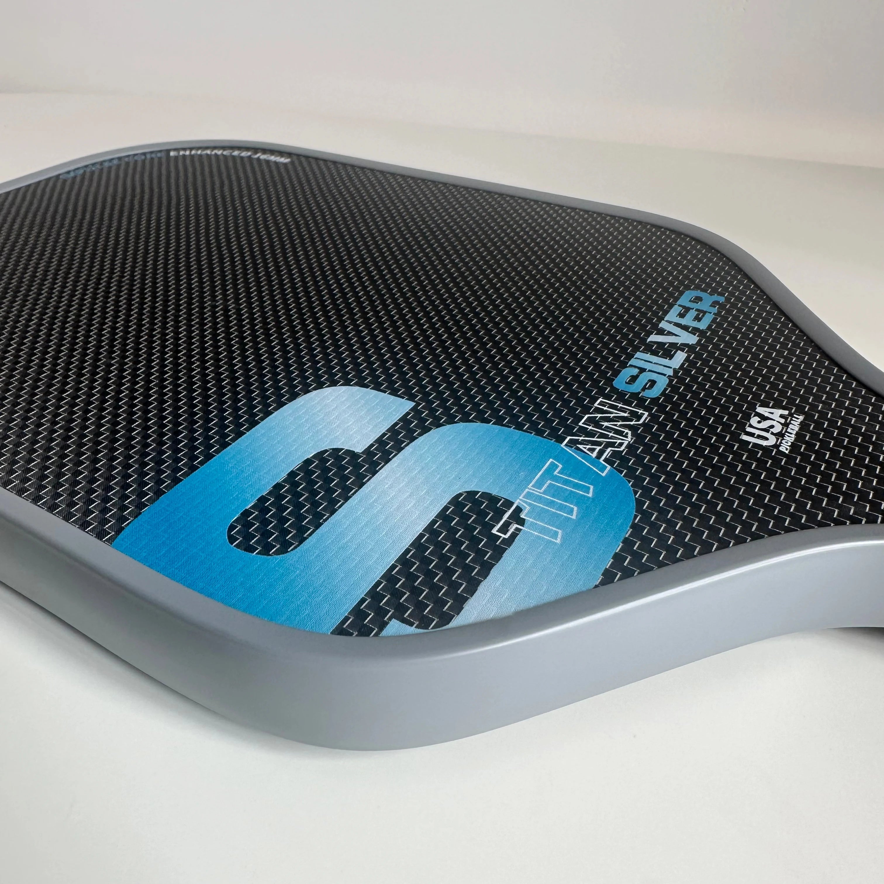 Titanium Silver Thread T700 Carbon Fiber Pickleball Paddle with Large Sweet Spot High Friction Extended Handle Offensive Type