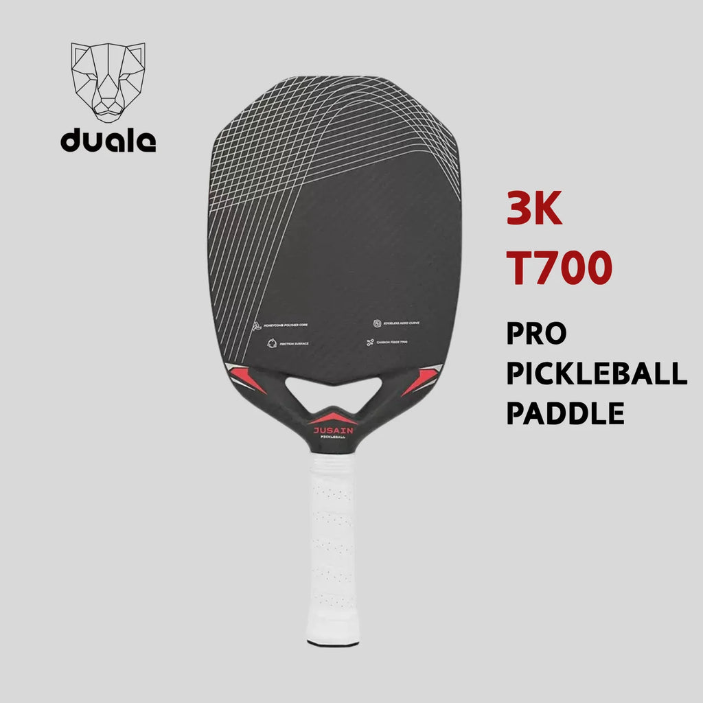 Duale Professional Pickleball Paddles Throat Design, Edgeless T700 Carbon Fiber Pickleball Paddle with 3K textured and PP Honeyc