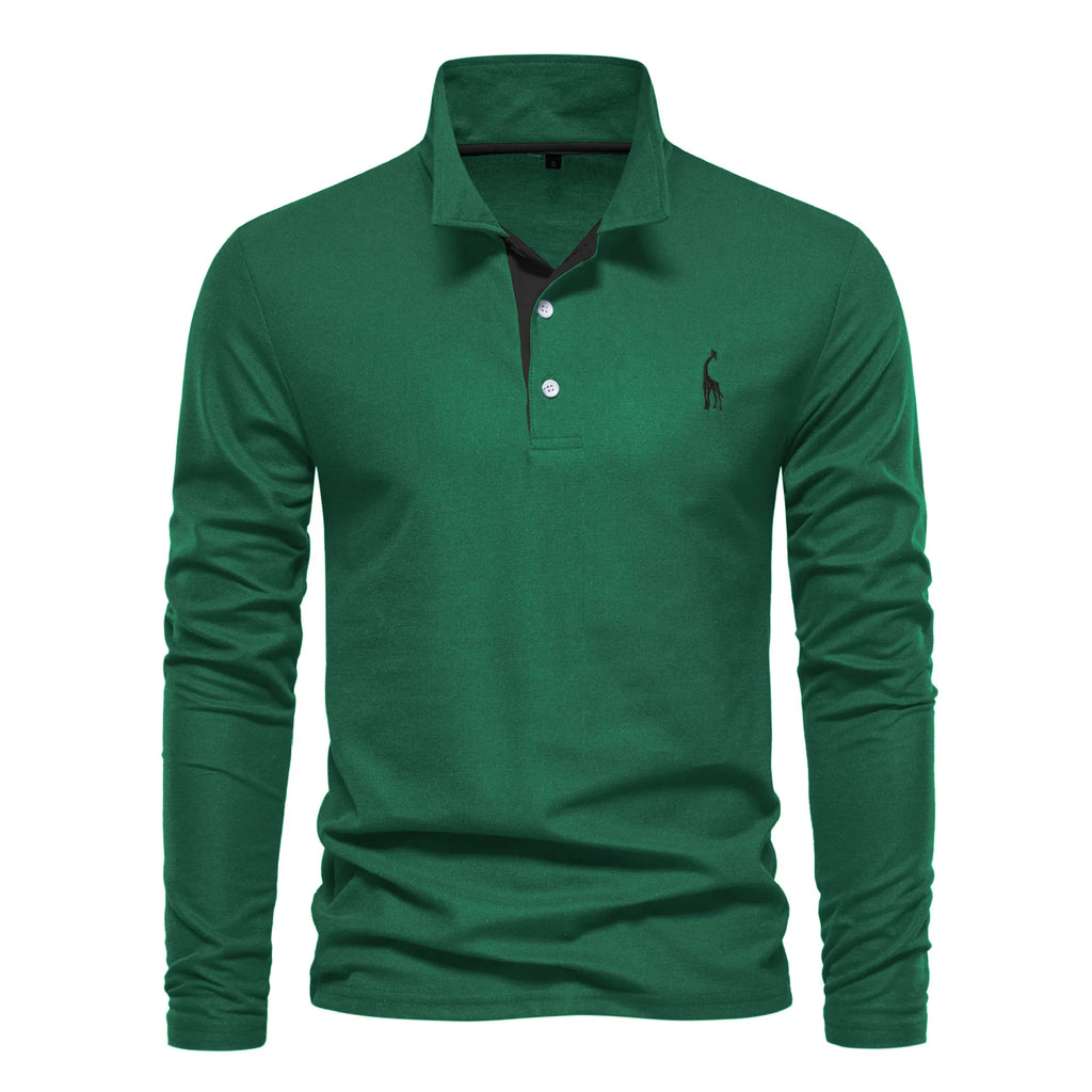 2026 New Polo T-shirts for Men High Grade Embroidery Solid Long Sleeve Golf Polo Shirts Spring Autumn Social Business Male Tops