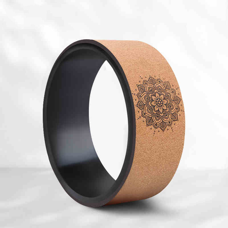 Cork Rubber Yoga Wheel - Yoga Aid for Balance Support