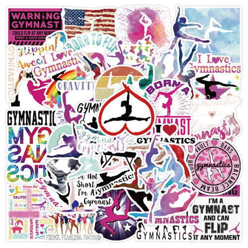 50PCS Gymnastics Stickers Yoga Stickers PackGymnastics Gifts for GirlsWomenYoga Instructor Yoga LoverYoga Accessories Laptop Decals