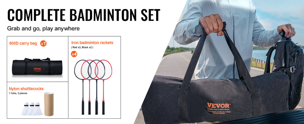 SucceBuy Badminton Net Set Outdoor Backyard Beach Park Badminton Net Portable Badminton Equipment Set Adults Kids Badminton Net