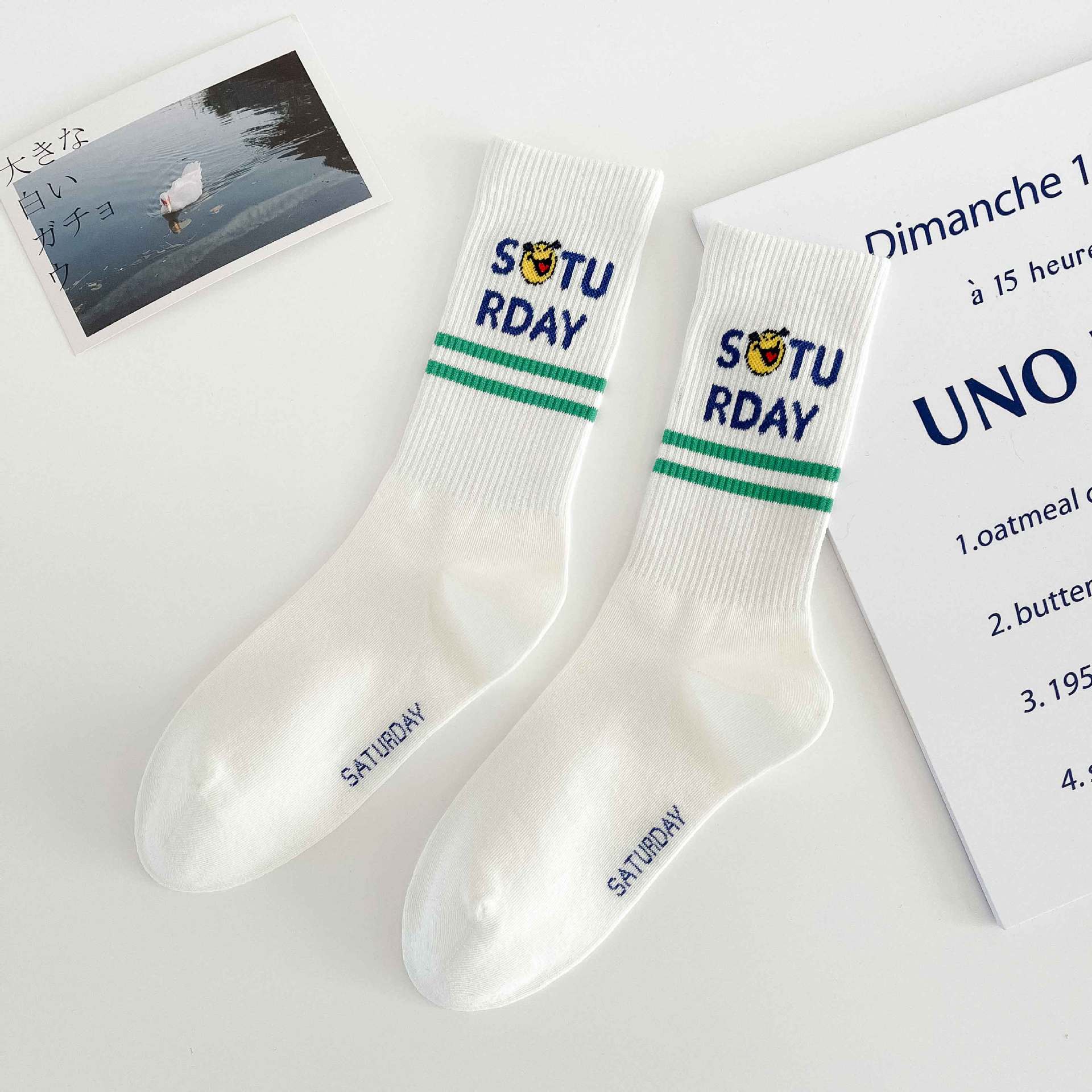 College Style Long Tube Sports Socks for Outer Wear