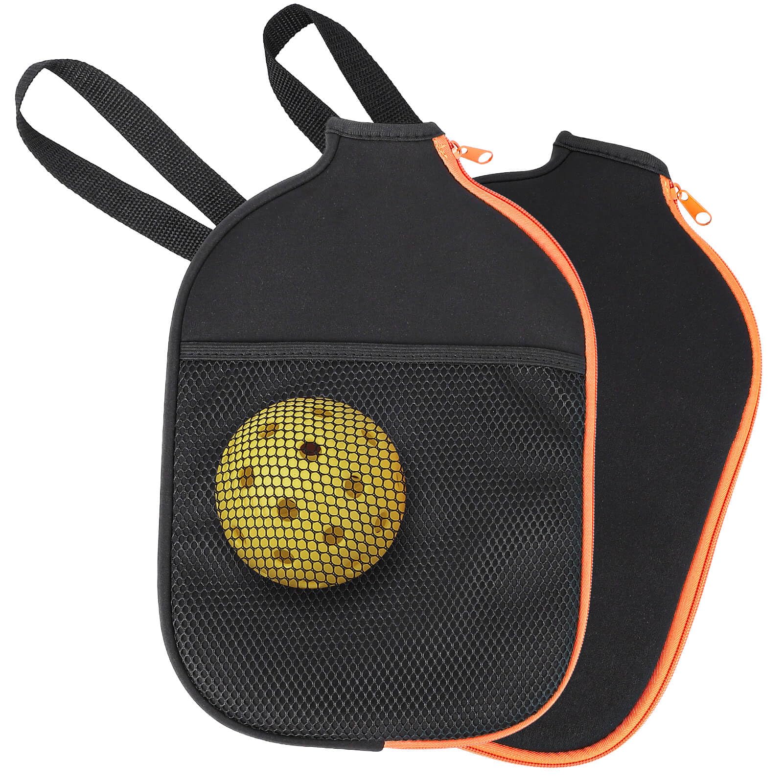 TAANK 2 Pcs Pickleball Paddle Cover with Carrying Strap Only | pickleball paddle bag with Inner and Outer Mesh Pockets | Durable & Stylish | Enlarged Racket Sleeve for Universal Size | No logo