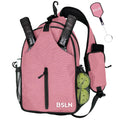 BSLN Pickleball Bag - Pickleball Bags for Women Men Crossbody Sports Backpack – Adjustable Sling Bag with Hanging Fence Hook(Pink)