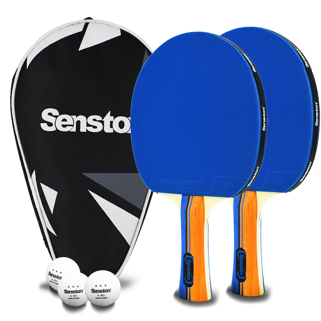 Senston Ping Pong Paddles 2 Premium Table Tennis Paddle Ideal for Entertainment or Competition-Blue