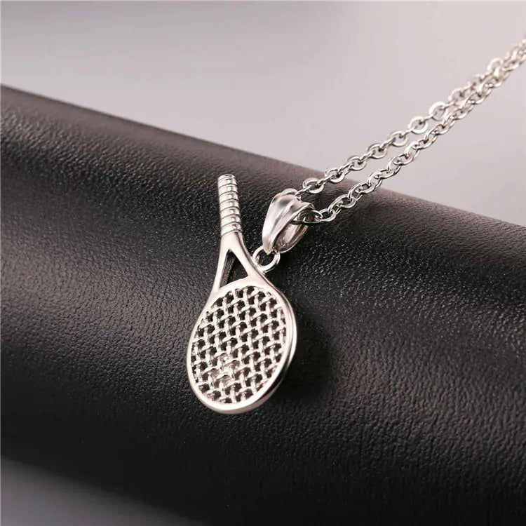 Tennis Racket Pendant Necklace