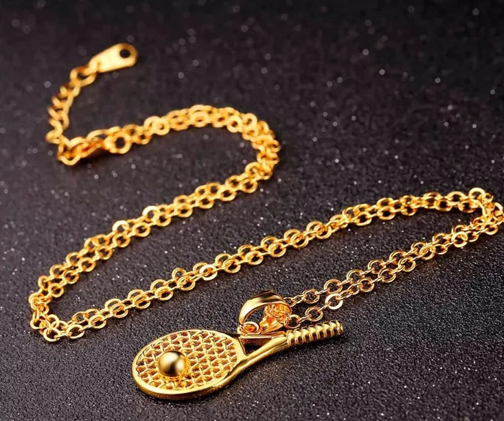 Tennis Racket Pendant Necklace